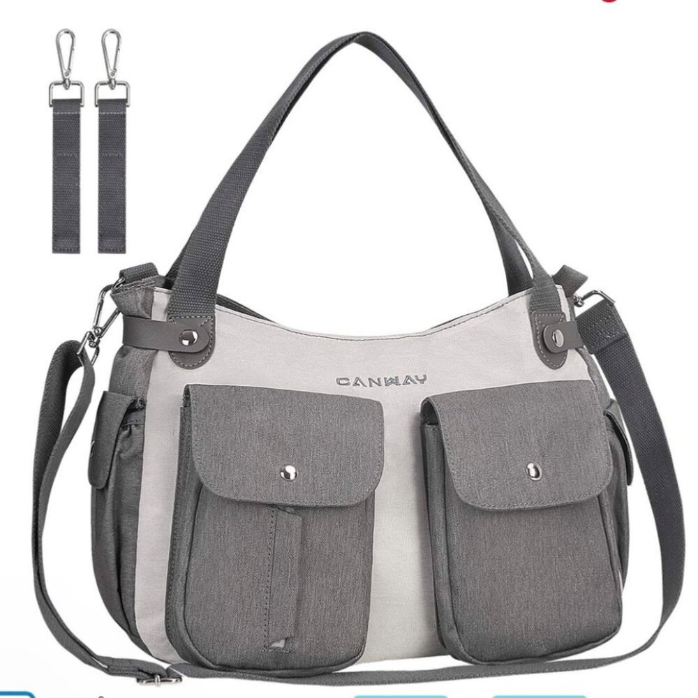 Conway Diaper Bag Travel Baby Bag Waterproof Insulated Gray Tote